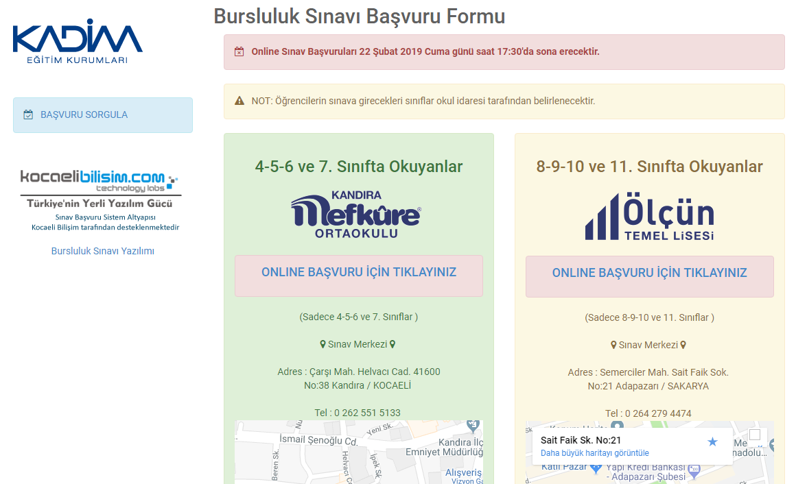 ln Lisesi ve Mefkure Bursluluk Snavlar