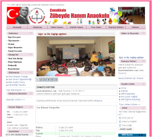 �anakkale Z�beyde Han�m Anaokulu Web Tasar�m�