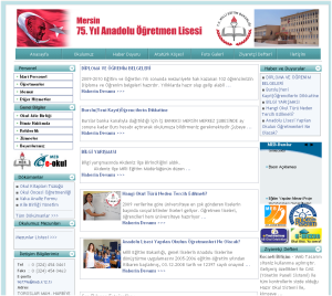 Mersin 75. Y�l Anadolu ��retmen Lisesi Web Tasar�m�
