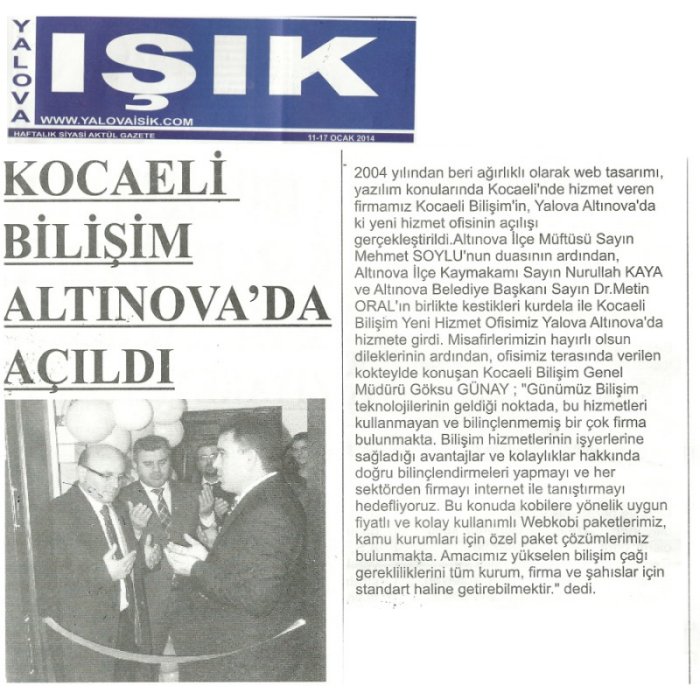 Yalova Ik Gazetesi - Kocaeli Biliim Web Tasarm Yalova Web